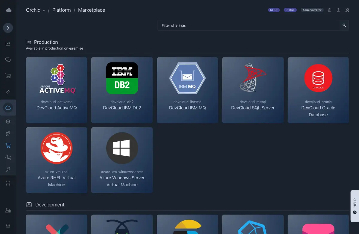 DevCloud service marketplace