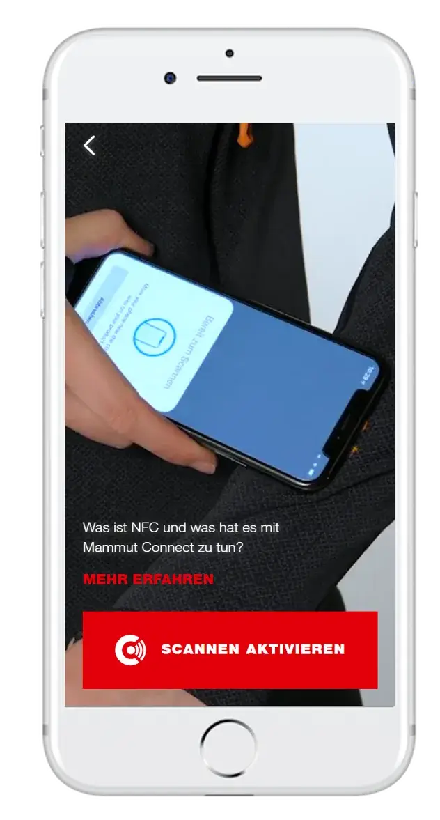 Mammut Connect product story screen